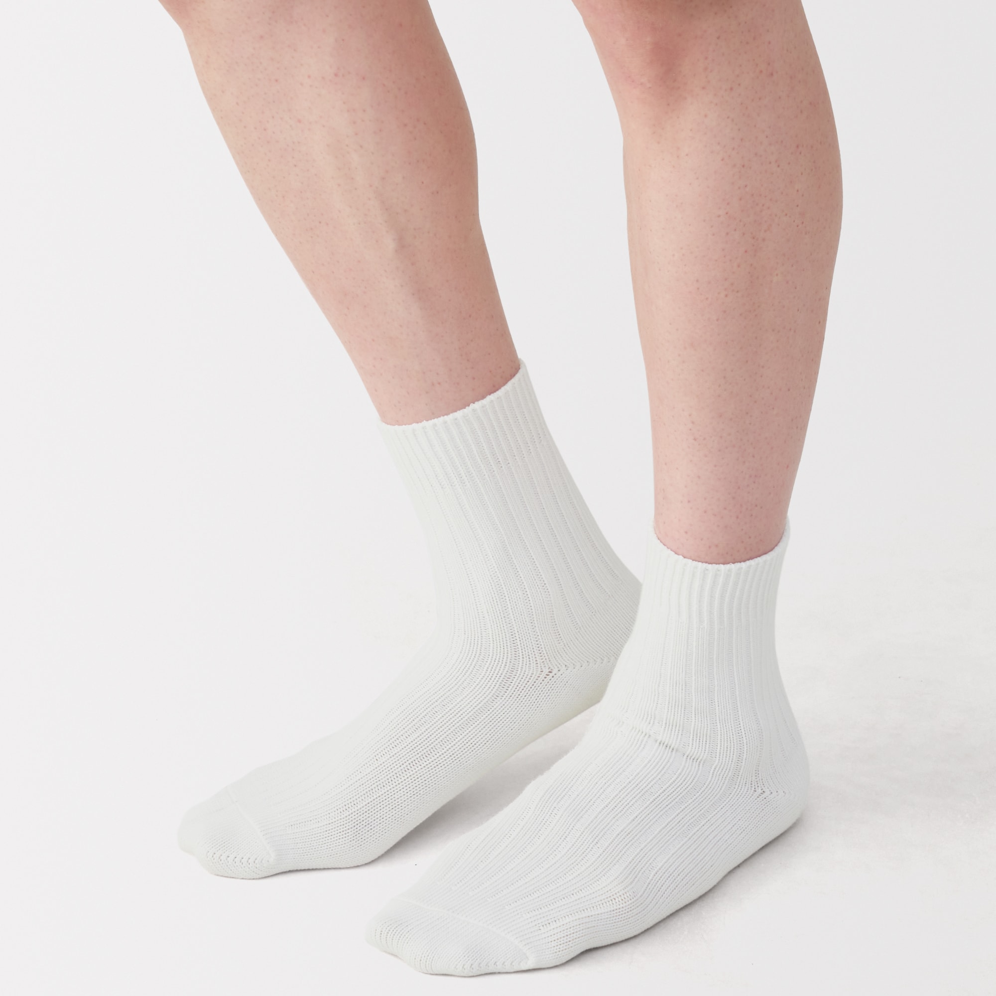 紳士　足なり直角　リブ編み　厚手ショート丈靴下