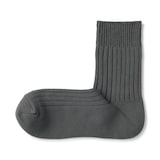 紳士　足なり直角　リブ編み　厚手ショート丈靴下
