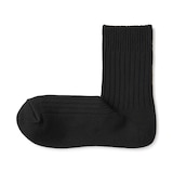 紳士　足なり直角　リブ編み　厚手ショート丈靴下