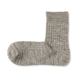 紳士　足なり直角　リブ編み　厚手ショート丈靴下