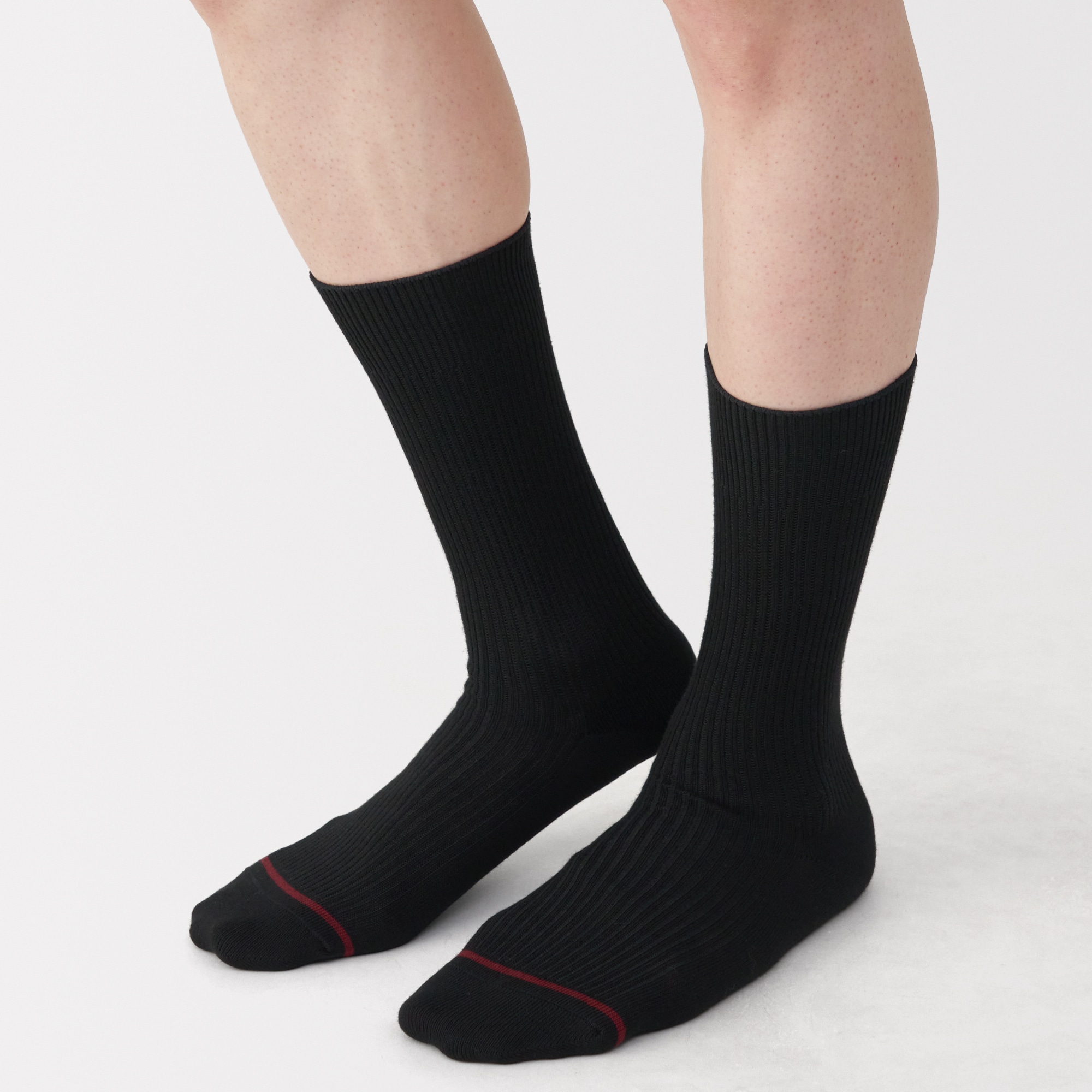 紳士　足なり直角　あったか綿　リブ編み靴下（ウール入り）