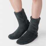 紳士　足なり直角　再生ポリエステル　ボアフリース　ルームソックス