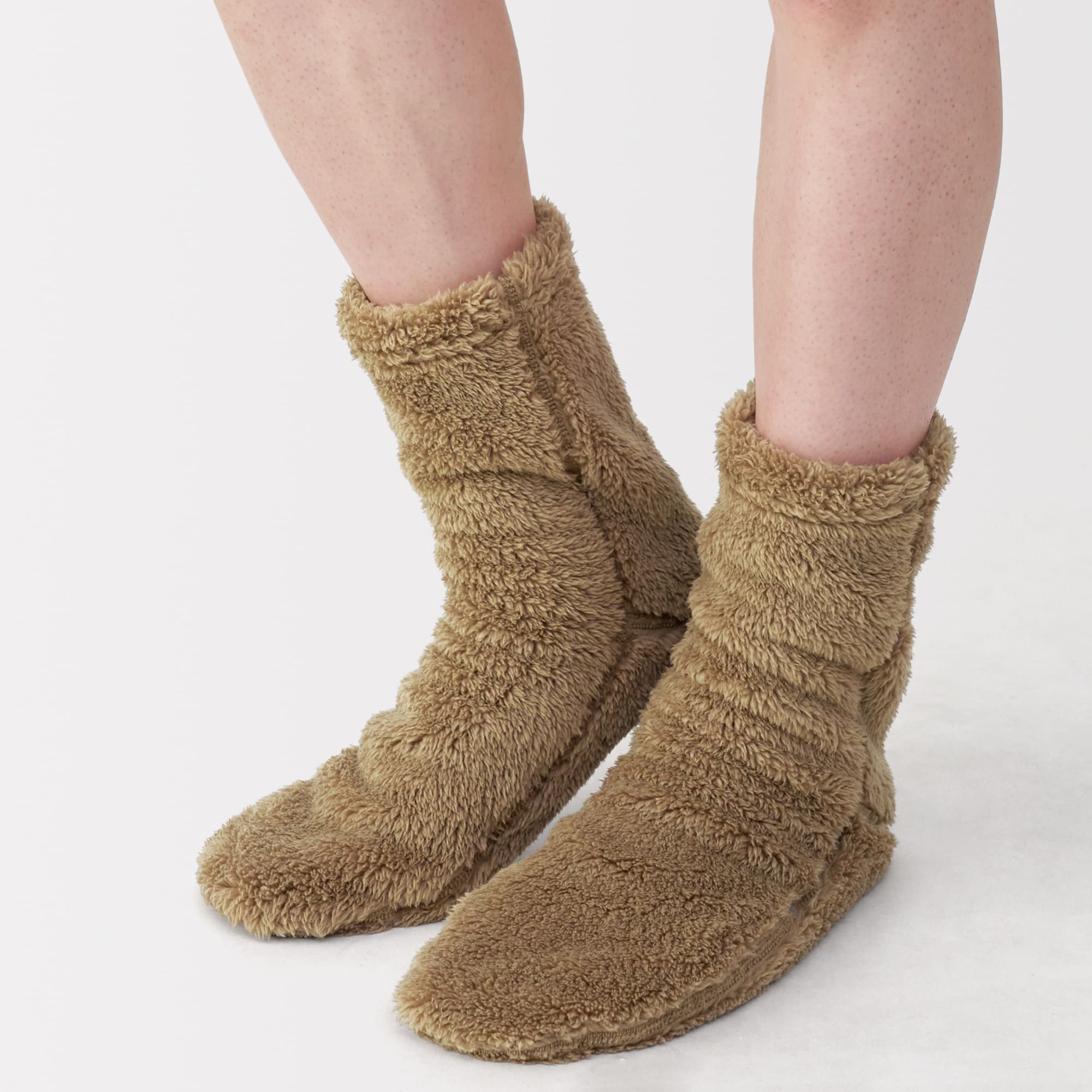 紳士　足なり直角　再生ポリエステル　ボアフリース　ルームソックス