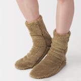 紳士　足なり直角　再生ポリエステル　ボアフリース　ルームソックス