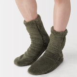 紳士　足なり直角　再生ポリエステル　ボアフリース　ルームソックス