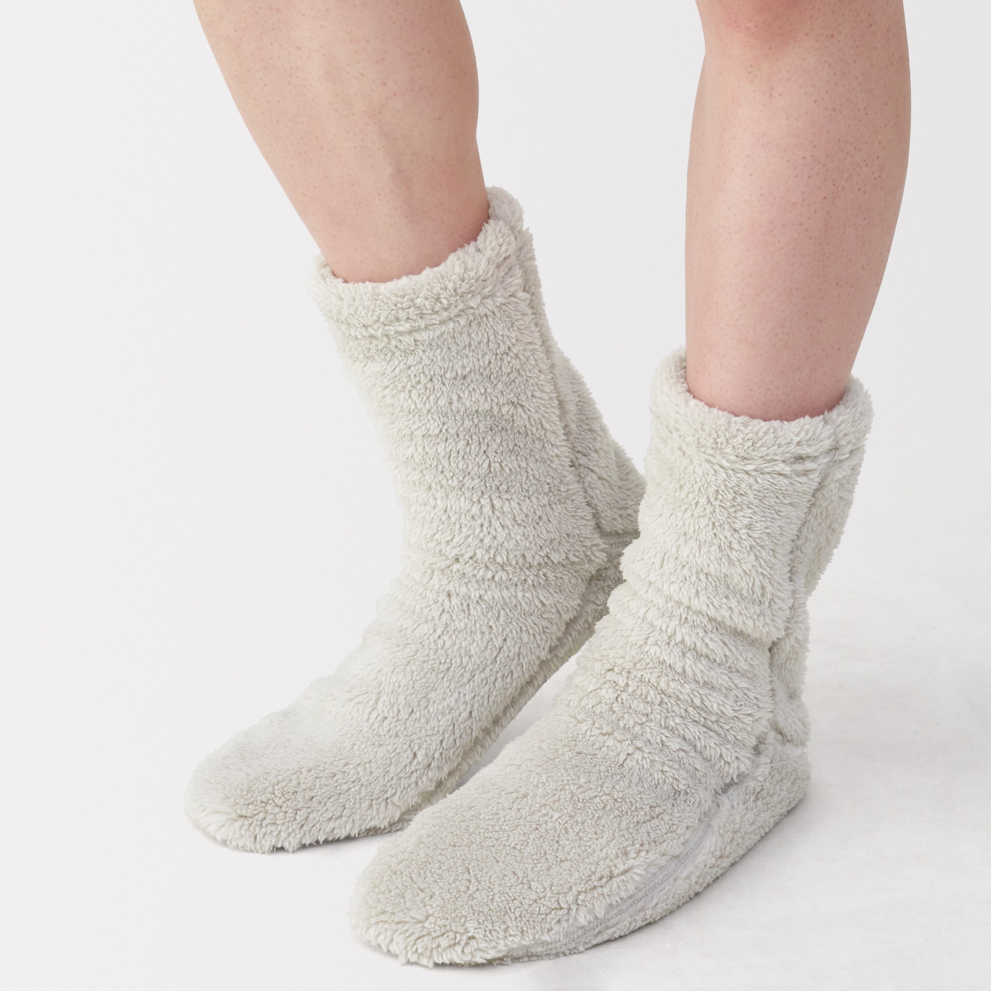 紳士　足なり直角　再生ポリエステル　ボアフリース　ルームソックス