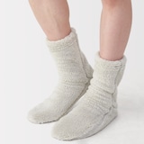 紳士　足なり直角　再生ポリエステル　ボアフリース　ルームソックス