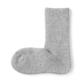 紳士　足なり直角　履き口やわらか　ウール混　ルームソックス