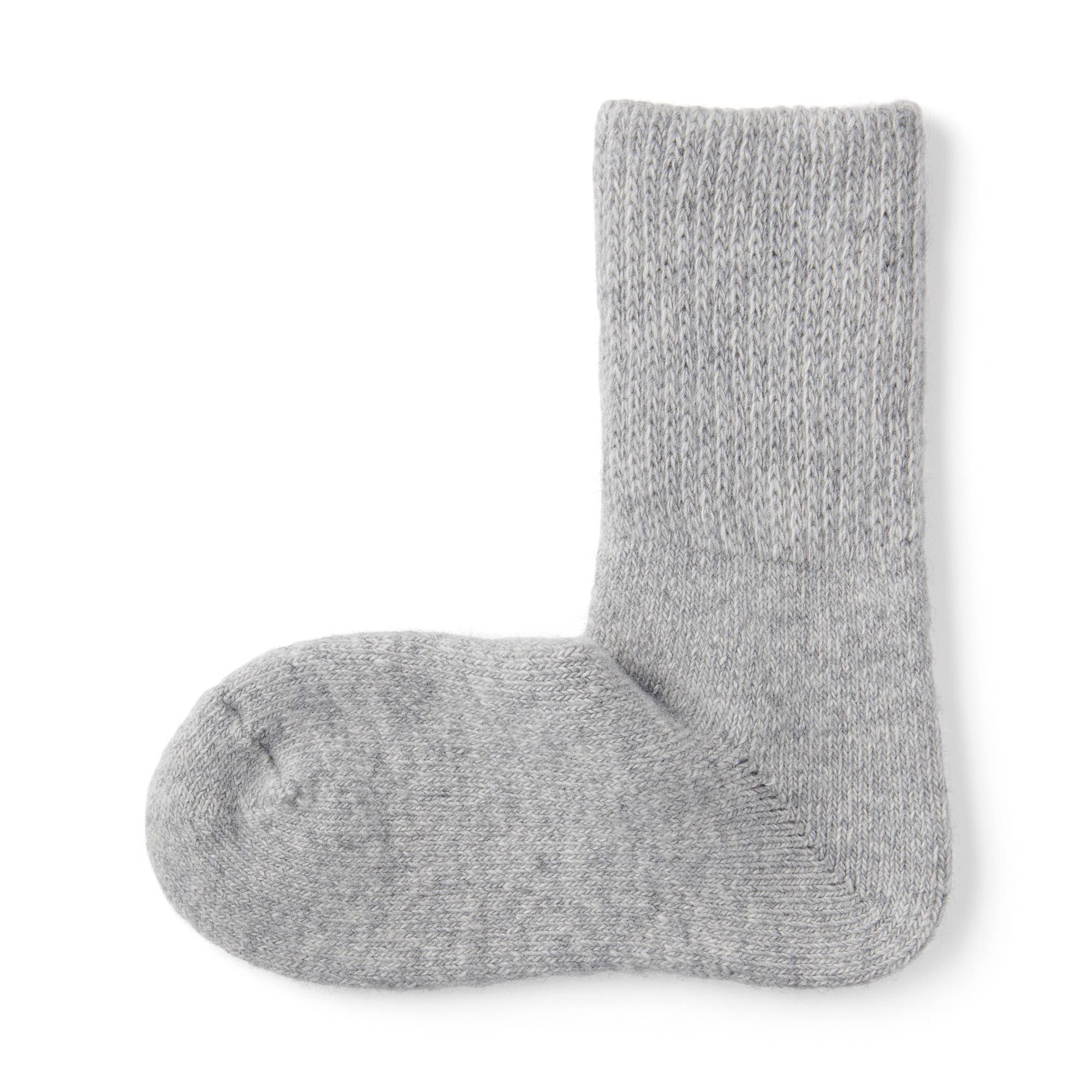 紳士　足なり直角　履き口やわらか　ウール混　ルームソックス