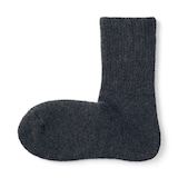 紳士　足なり直角　履き口やわらか　ウール混　ルームソックス