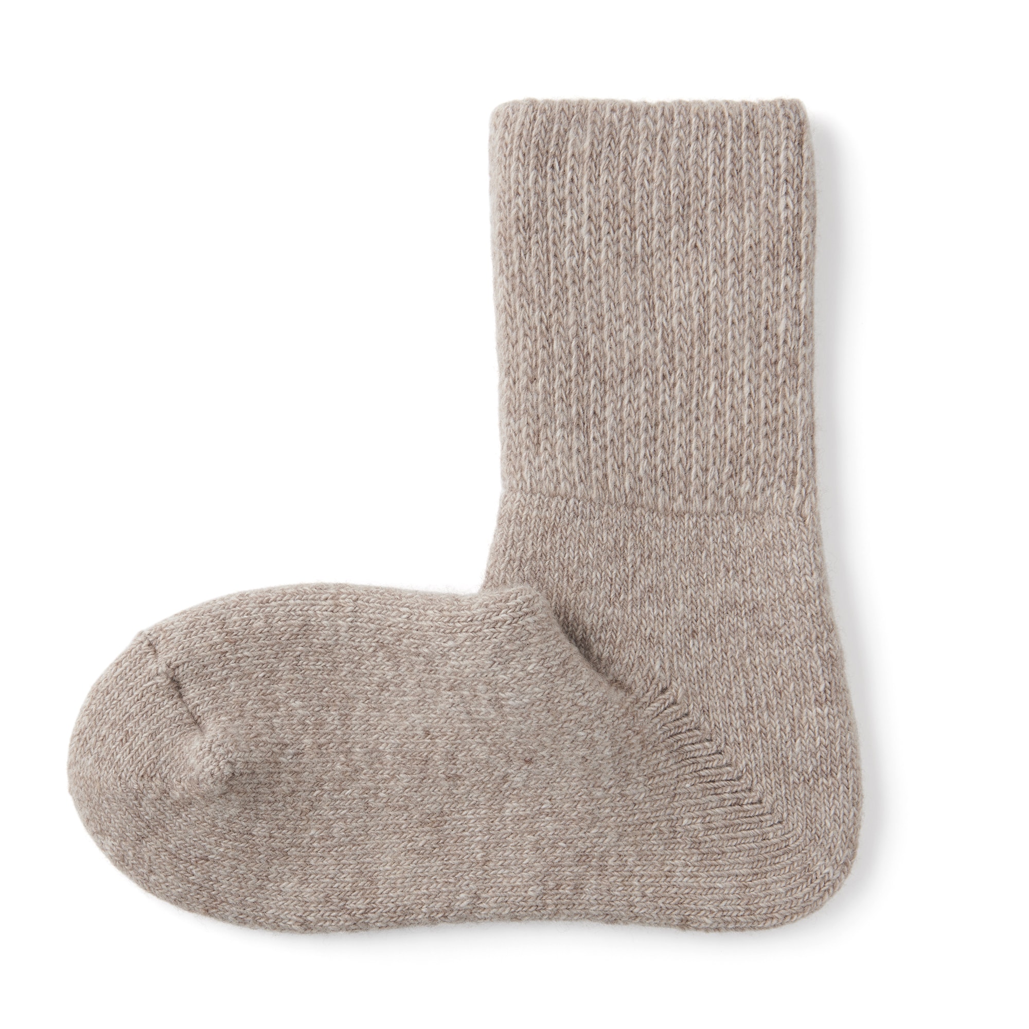 紳士　足なり直角　履き口やわらか　ウール混　ルームソックス