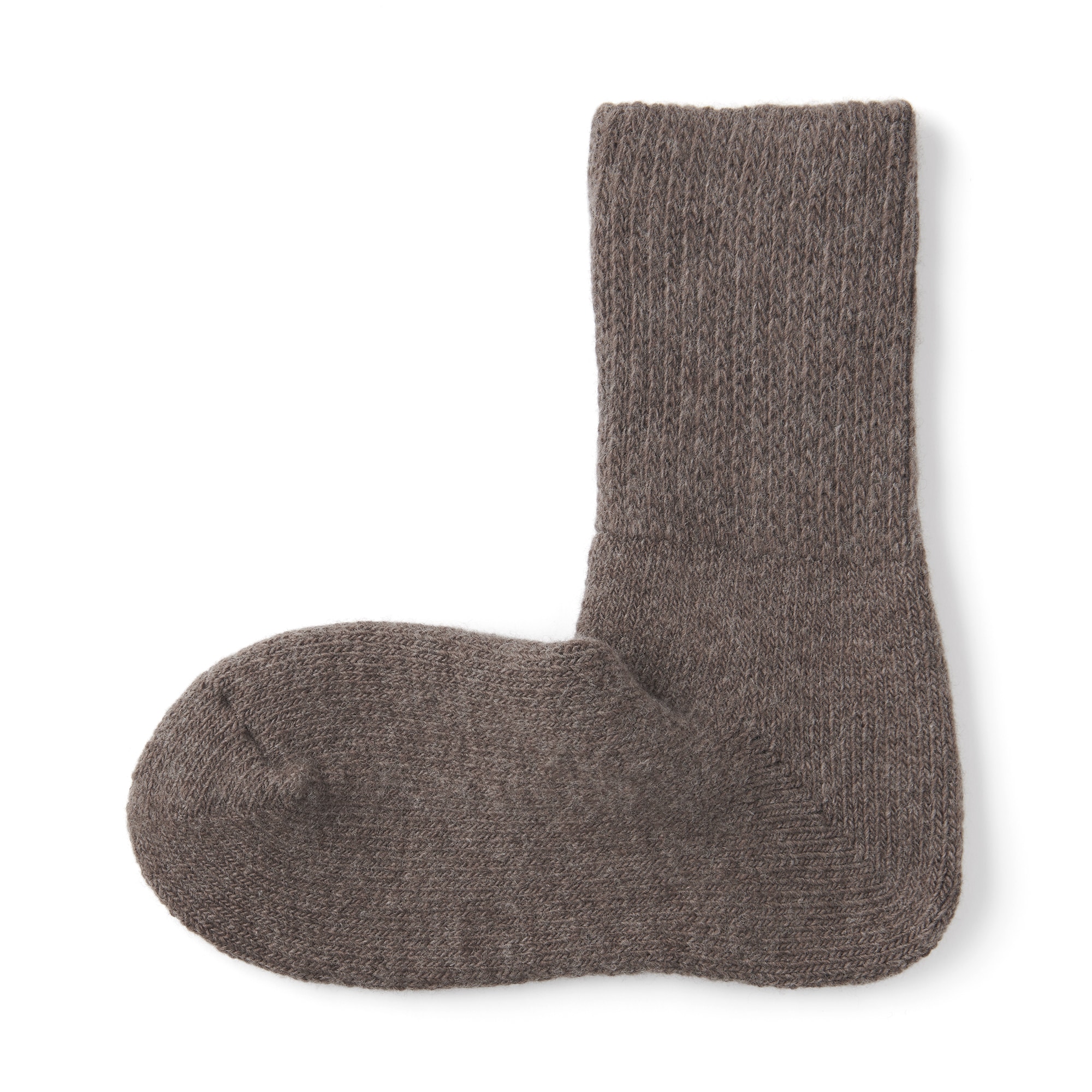 紳士　足なり直角　履き口やわらか　ウール混　ルームソックス