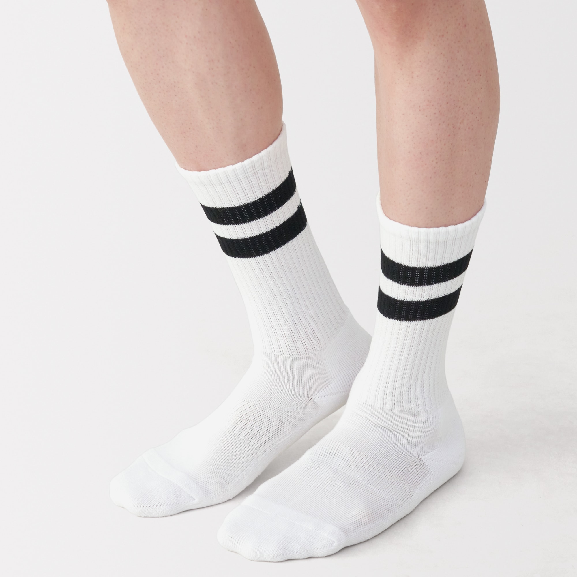 紳士　足なり直角　パイル編み　靴下（ライン）