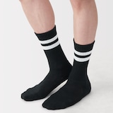 紳士　足なり直角　パイル編み　靴下（ライン）