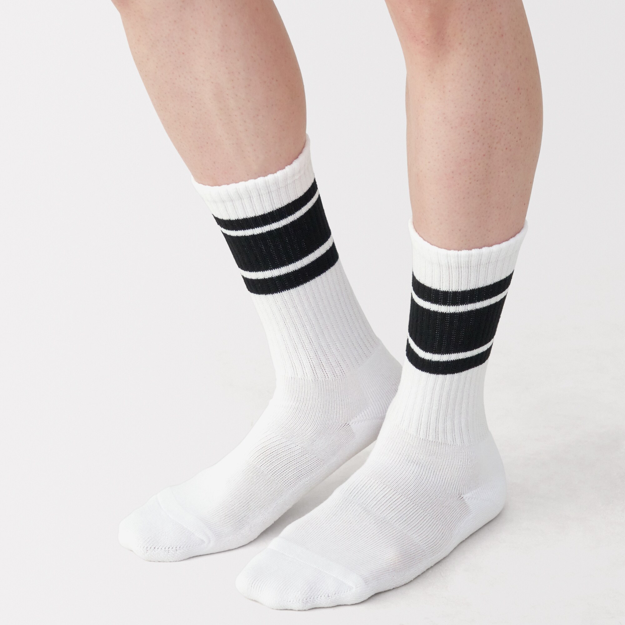 紳士　足なり直角　パイル編み　靴下（ライン）