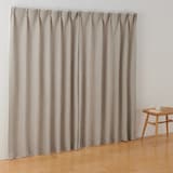 麻平織太番手プリーツカーテン／生成