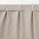 麻平織太番手プリーツカーテン／生成