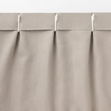 麻平織太番手プリーツカーテン／生成