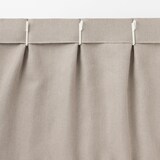 麻平織太番手プリーツカーテン／生成