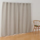 麻平織太番手ノンプリーツカーテン／生成