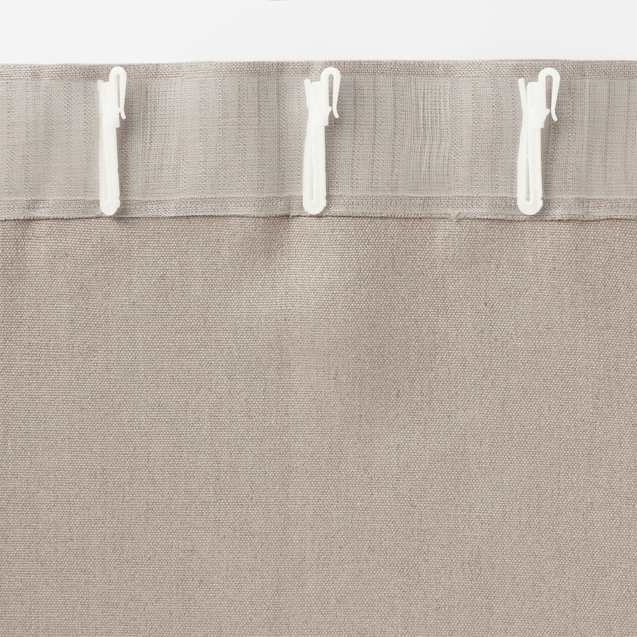 麻平織太番手ノンプリーツカーテン／生成