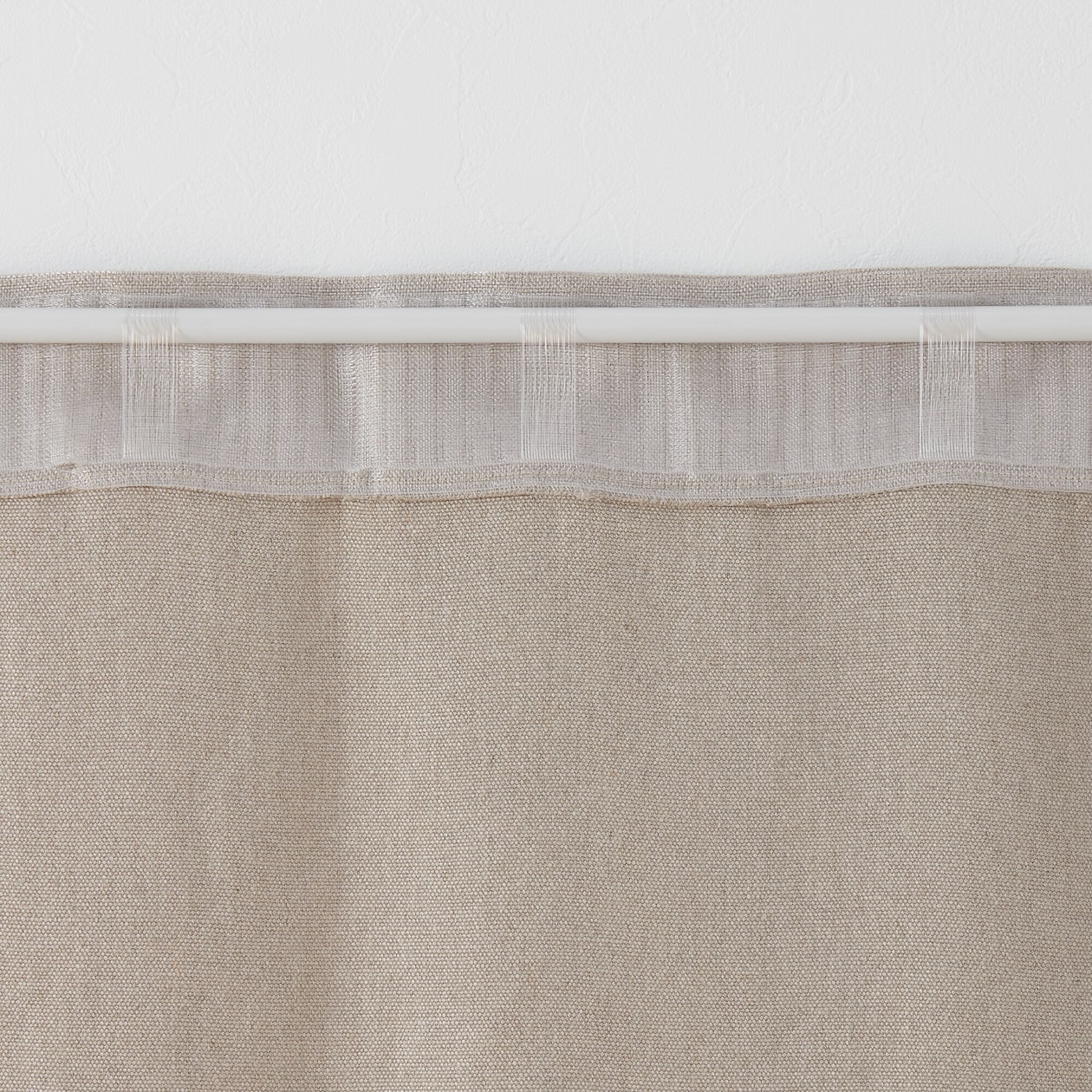 麻平織太番手ノンプリーツカーテン／生成