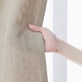 麻平織太番手ノンプリーツカーテン／生成