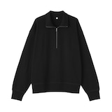 婦人　ワッフル編みハーフジッププルオーバー