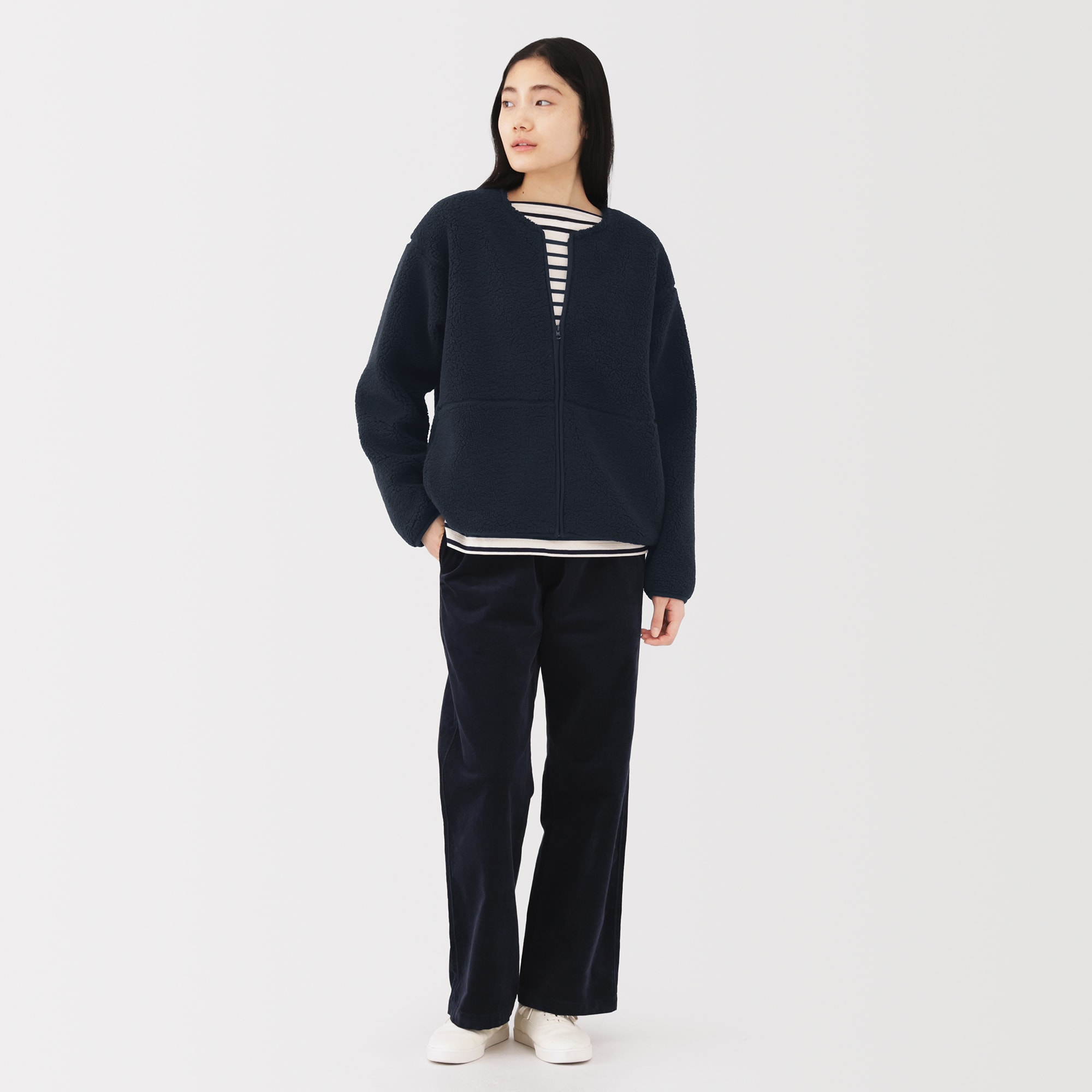 婦人　ボアフリースジャケット