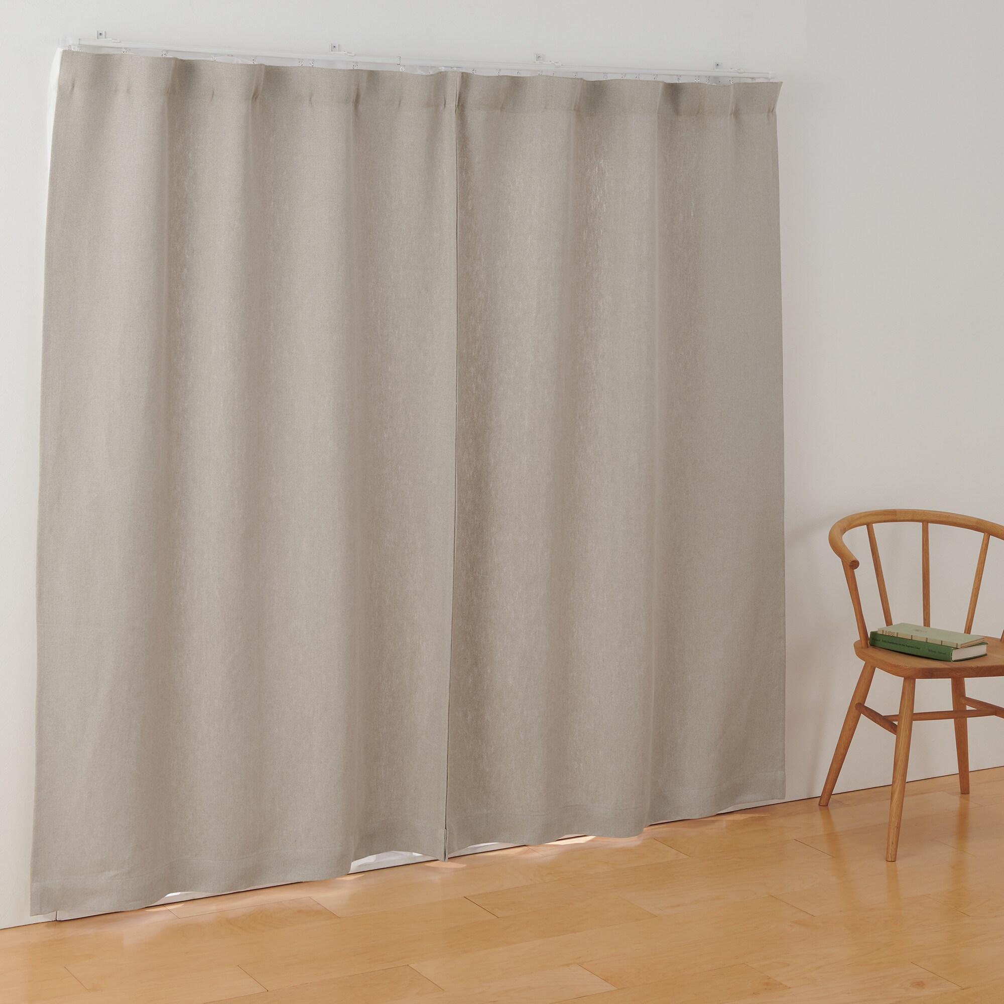 麻平織太番手ノンプリーツカーテン／生成 | 無印良品