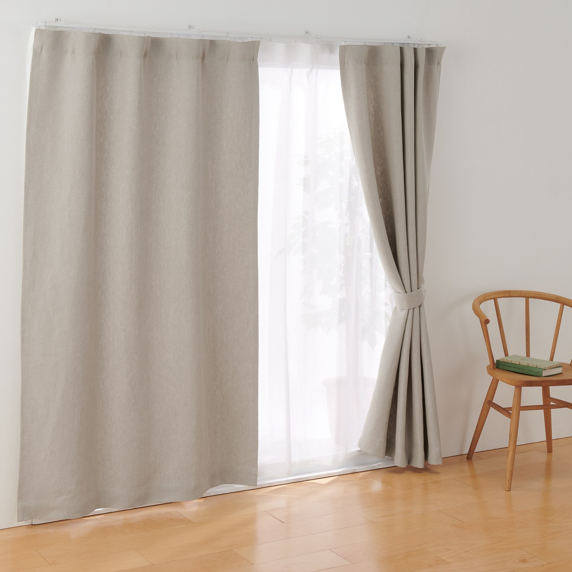 麻平織太番手ノンプリーツカーテン／生成 | 無印良品