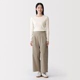 婦人　なめらかリブ編みクルーネック長袖Ｔシャツ