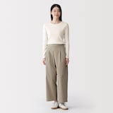 婦人　なめらかリブ編みクルーネック長袖Ｔシャツ