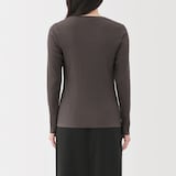 婦人　なめらかリブ編みクルーネック長袖Ｔシャツ