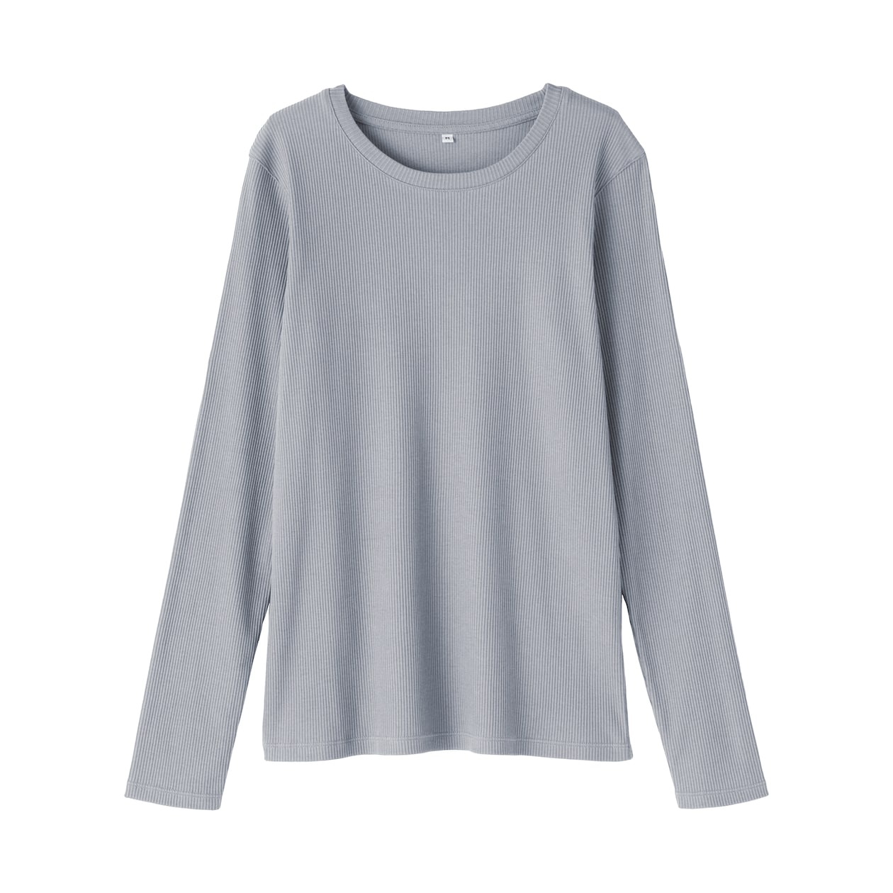 婦人　なめらかリブ編みクルーネック長袖Ｔシャツ