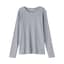 婦人　なめらかリブ編みクルーネック長袖Ｔシャツ