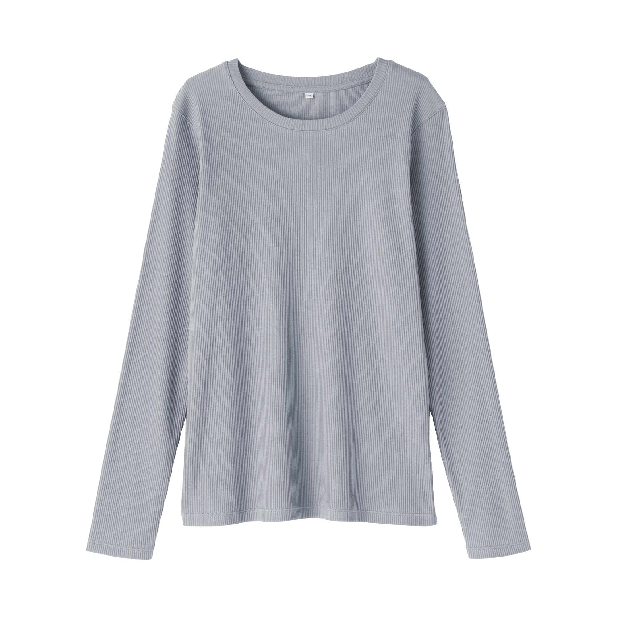 婦人　なめらかリブ編みクルーネック長袖Ｔシャツ