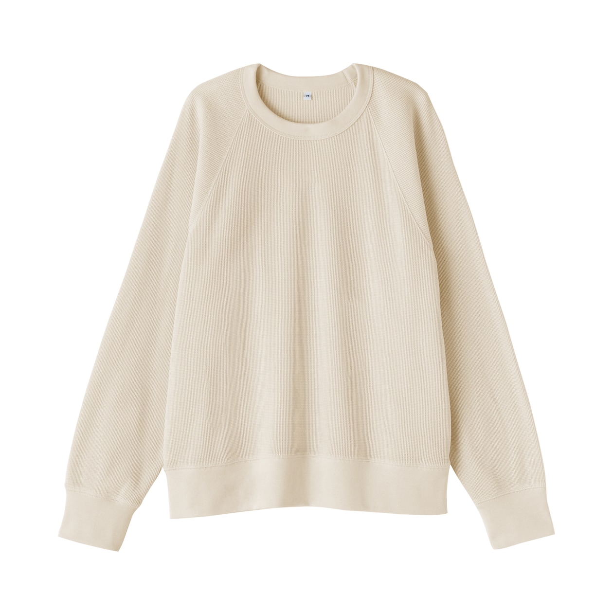 婦人　ワッフル編みクルーネック長袖Ｔシャツ