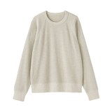 婦人　ワッフル編みクルーネック長袖Ｔシャツ