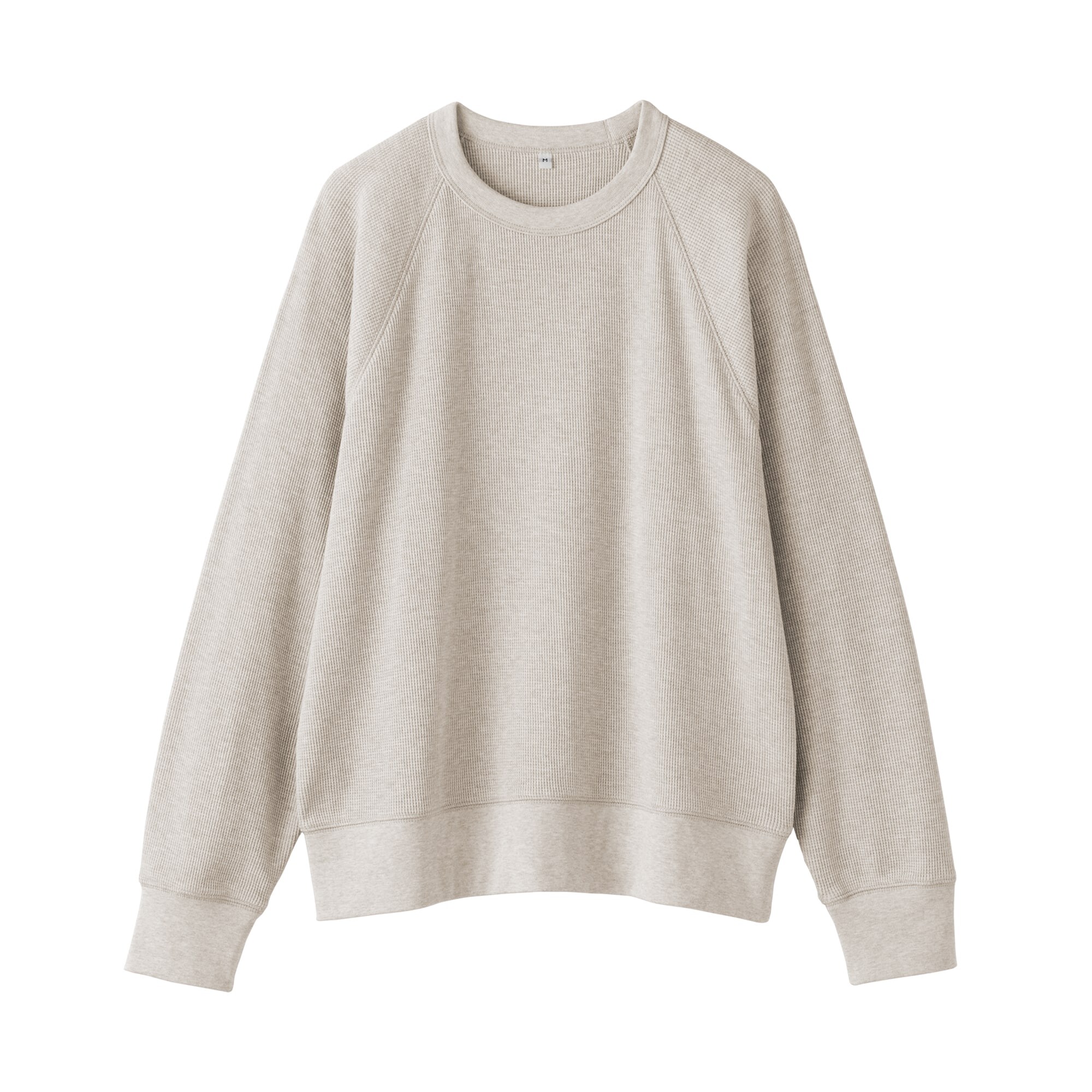 婦人　ワッフル編みクルーネック長袖Ｔシャツ