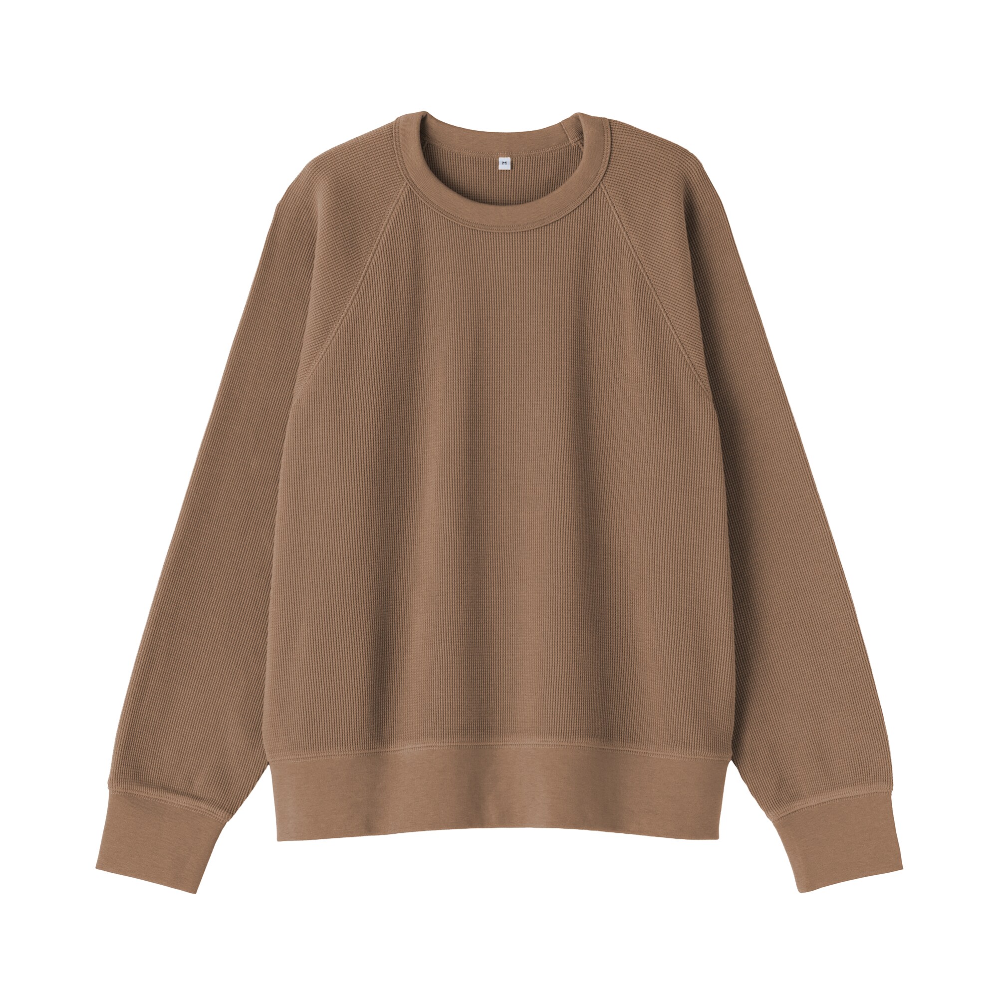 婦人　ワッフル編みクルーネック長袖Ｔシャツ