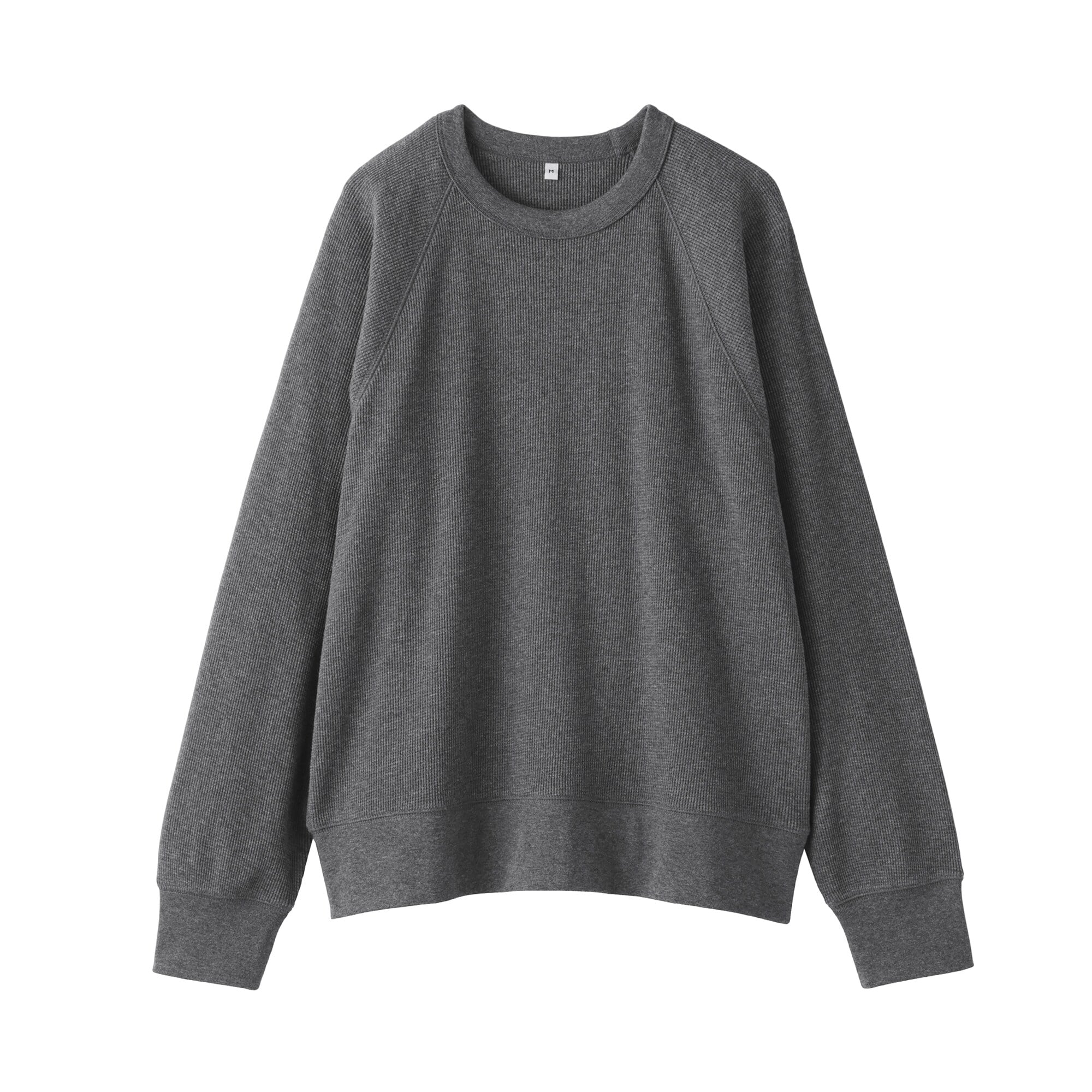 婦人　ワッフル編みクルーネック長袖Ｔシャツ