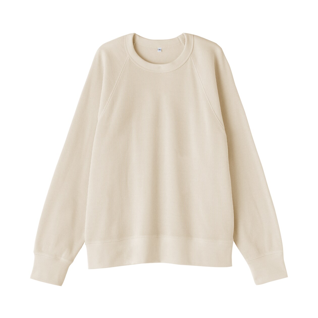 婦人　ワッフル編みクルーネック長袖Ｔシャツ