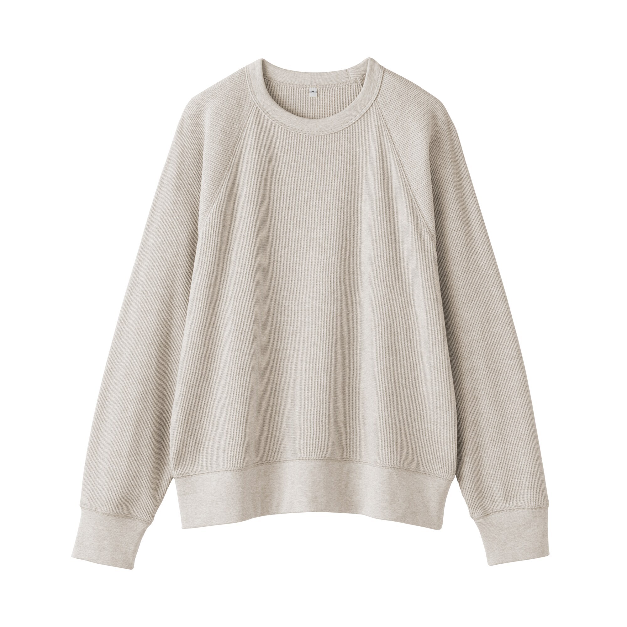 婦人　ワッフル編みクルーネック長袖Ｔシャツ