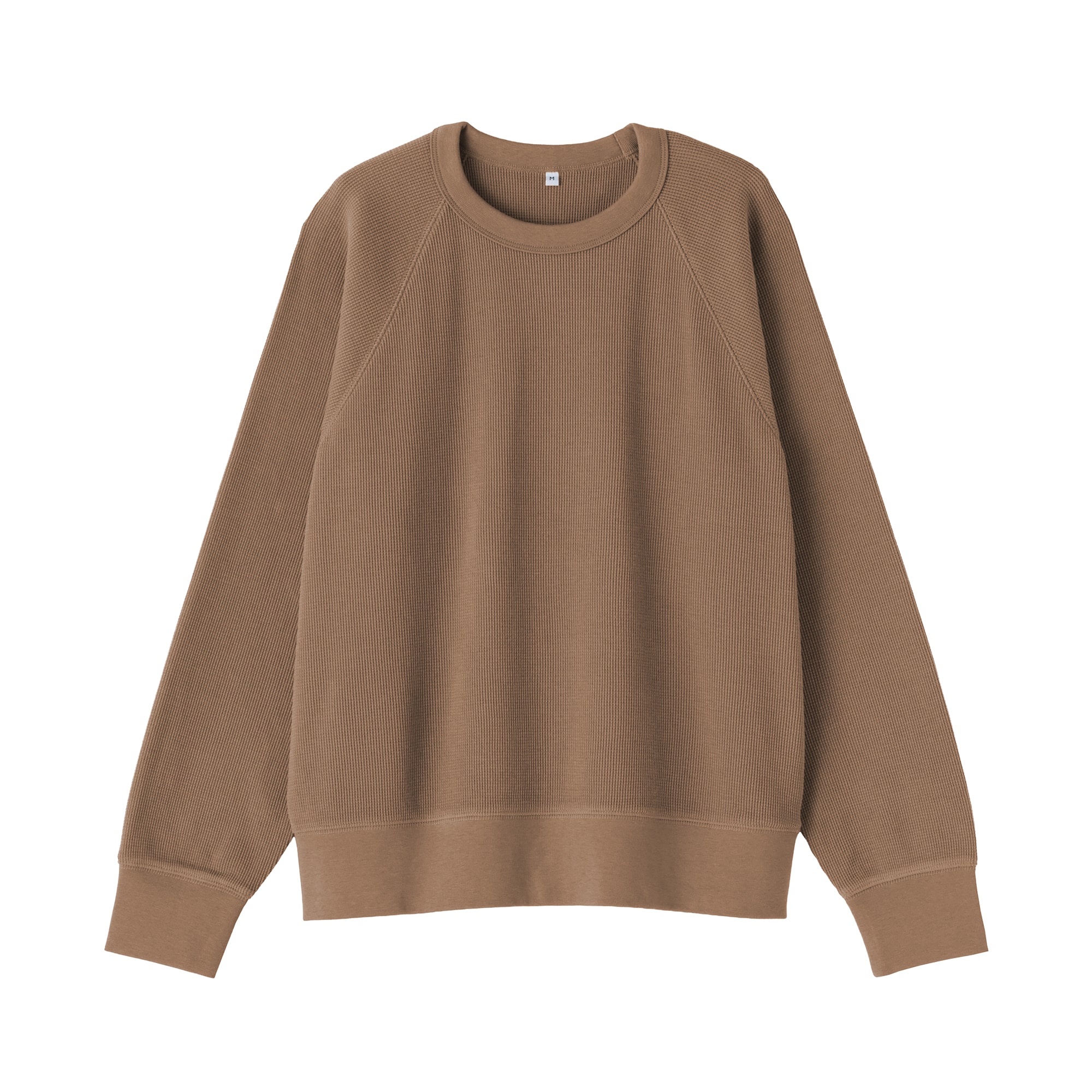 婦人　ワッフル編みクルーネック長袖Ｔシャツ