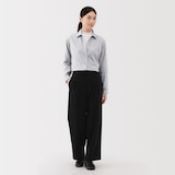 婦人　両面起毛フランネルレギュラーカラー長袖シャツ