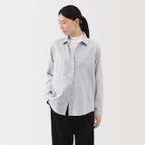 婦人　両面起毛フランネルレギュラーカラー長袖シャツ