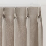 麻平織太番手プリーツカーテン２倍ヒダ／生成