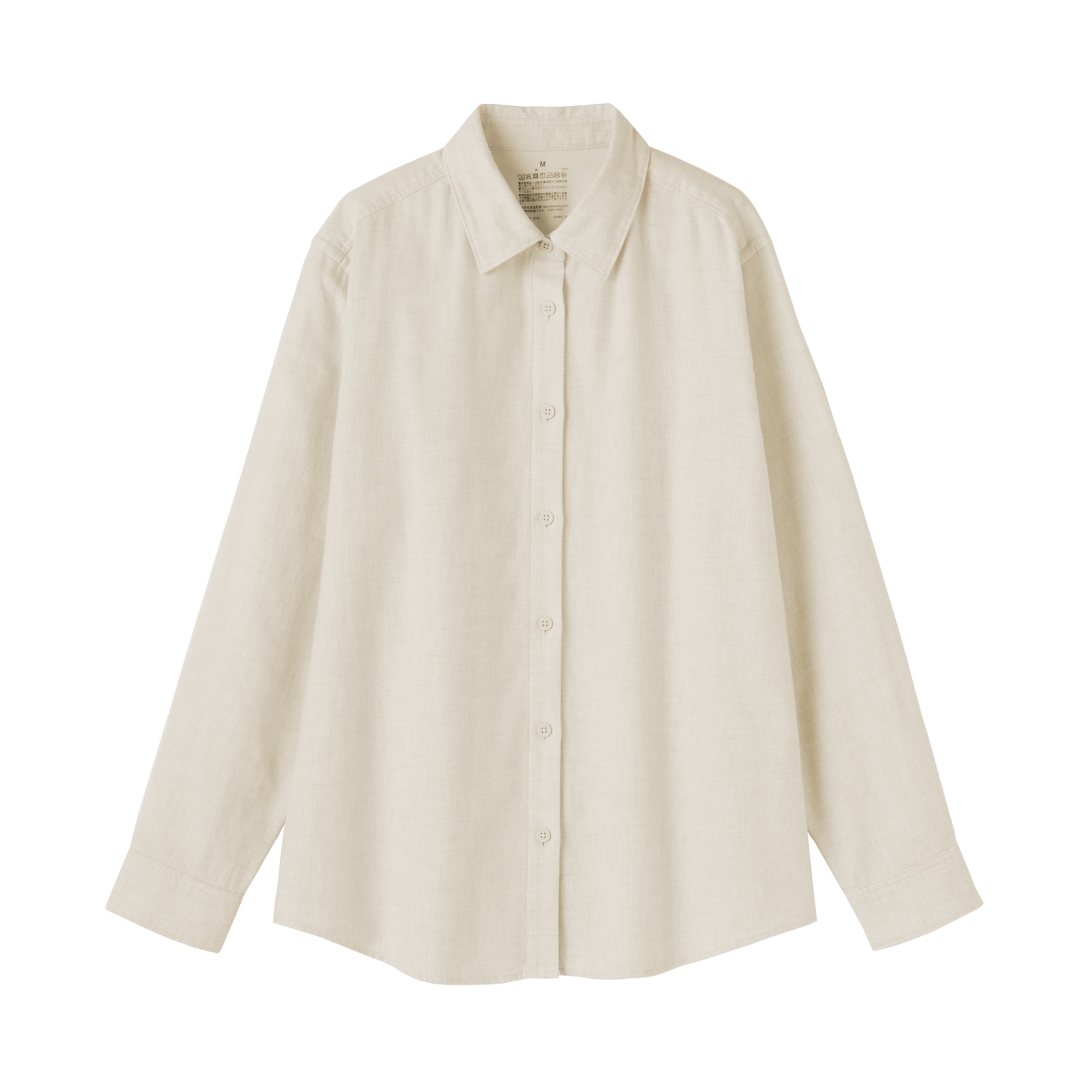 婦人　両面起毛フランネルレギュラーカラー長袖シャツ