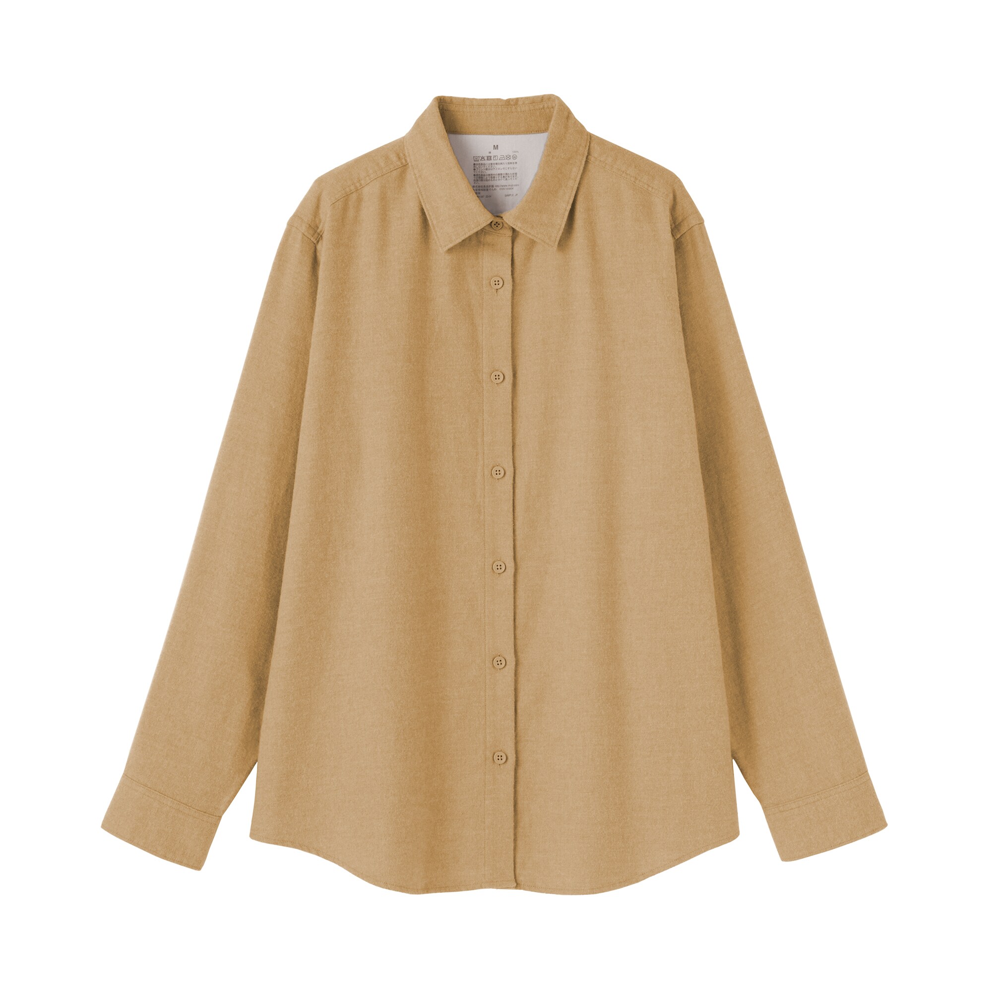 婦人　両面起毛フランネルレギュラーカラー長袖シャツ